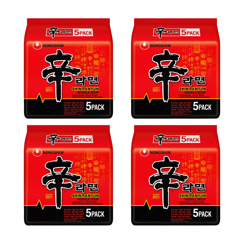 Набор Лапша Nongshim 20шт Shin Ramyun Грибы Овощи Острая 120g - Retromagaz