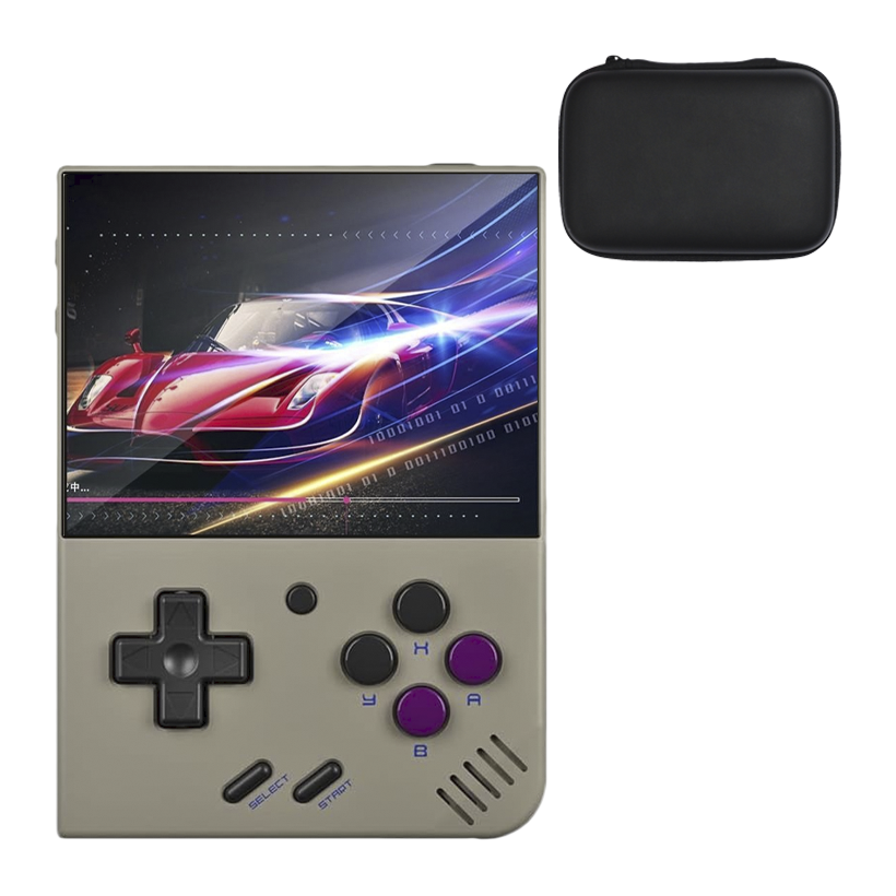 Набор Консоль Miyoo Mini Plus + 8000 Встроенных Игр 64GB Grey  + Чехол Твердый Dezorq for Anbernic RG35XX GameBoy Color Pocket SUP GB300 Black Новый - Retromagaz