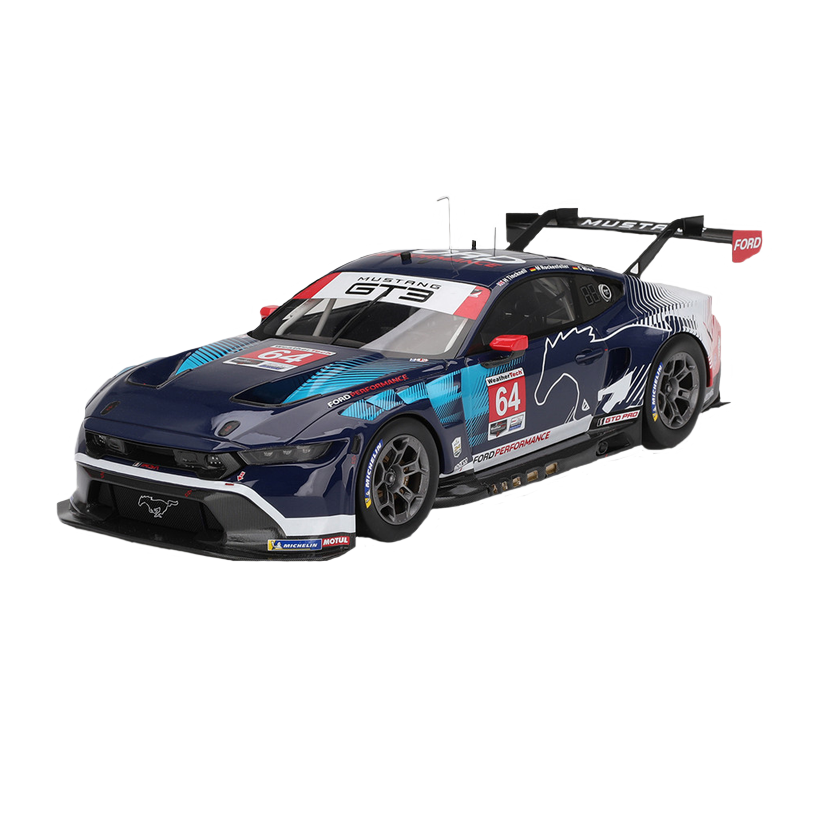 Машинка Premium MINI GT Ford Mustang GT3 #64 Ford Multimatic Motorsports 2024 IMSA Daytona 24 Hrs 1:64 MGT00898 Black - Retromagaz