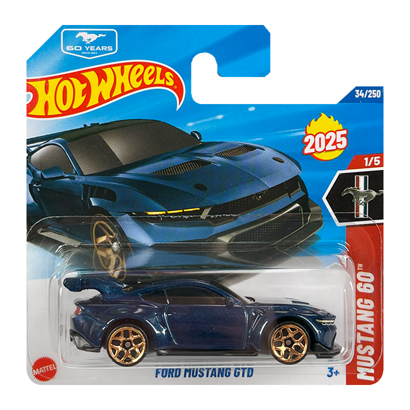 Машинка Базовая Hot Wheels Ford Mustang GTD Mustang 60th 1:64 JBB93 Blue - Retromagaz