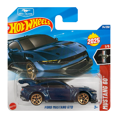 Машинка Базовая Hot Wheels Ford Mustang GTD Mustang 60th 1:64 JBB93 Blue - Retromagaz