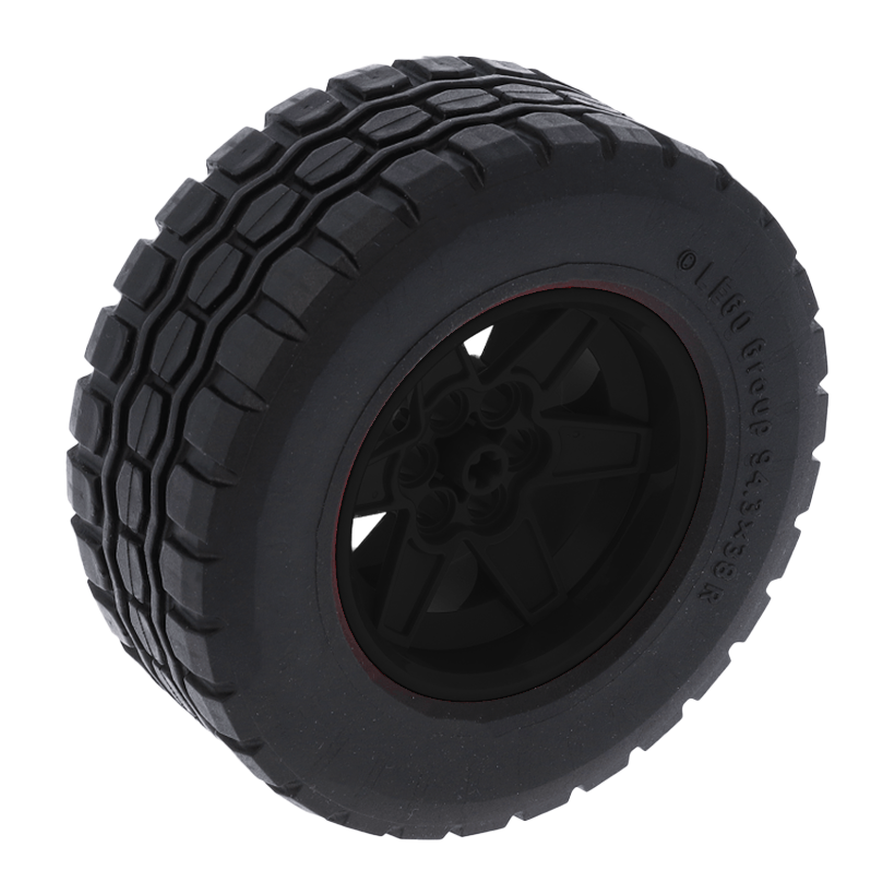 Колесо Lego 56mm D x 34mm Technic Racing Medium Black Tire 94.3 x 38 R 15038c03 92912 Black Б/У - Retromagaz