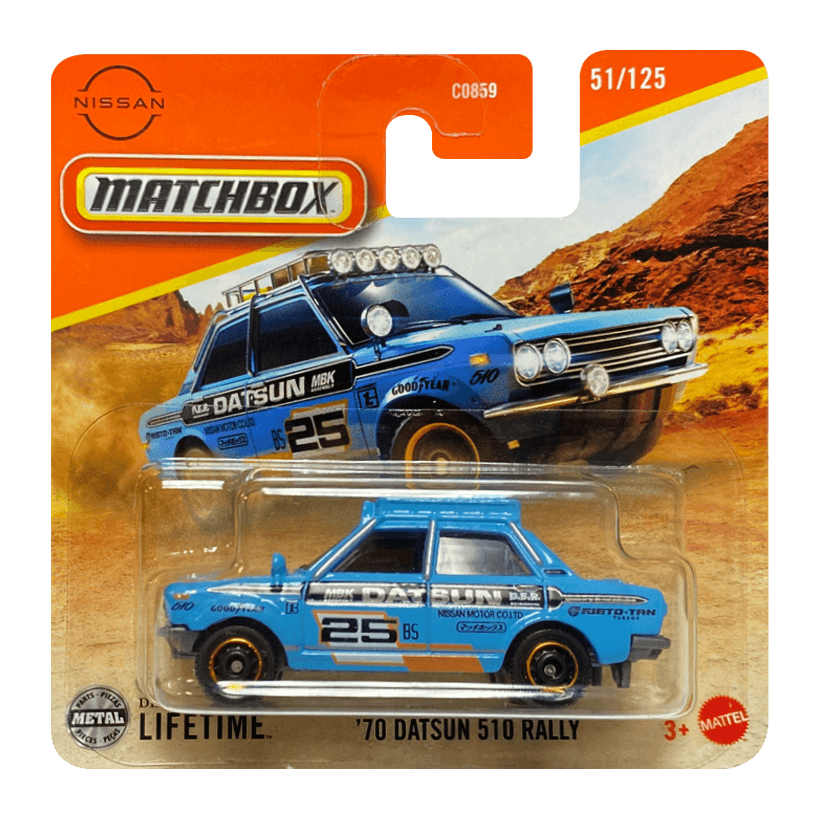 Машинка Велике Місто Matchbox '70 Datsun 510 Adventure 1:64 JBT02 Blue - Retromagaz