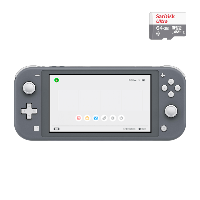 Набір Консоль Nintendo Switch Lite 32GB Grey Новий  + Карта Пам'яті SanDisk microSDXC + SD ADAPTER 64GB - Retromagaz