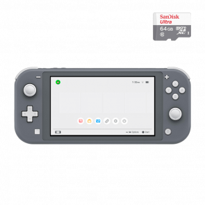 Набор Консоль Nintendo Switch Lite 32GB Grey Новый  + Карта Памяти SanDisk microSDXC + SD ADAPTER 64GB - Retromagaz