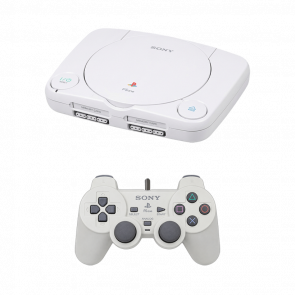 Набір Консоль Sony PlayStation 1 Slim Chip White Б/У  + Геймпад Дротовий DualShock - Retromagaz