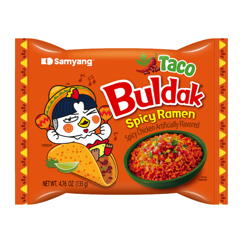 Локшина Samyang Buldak Тако з Куркою Гостра 135g - Retromagaz