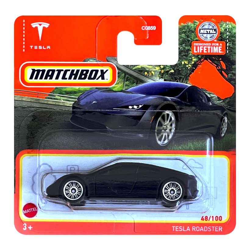 Машинка Большой Город Matchbox Tesla Roadster Highway 1:64 HVP07 Black - Retromagaz