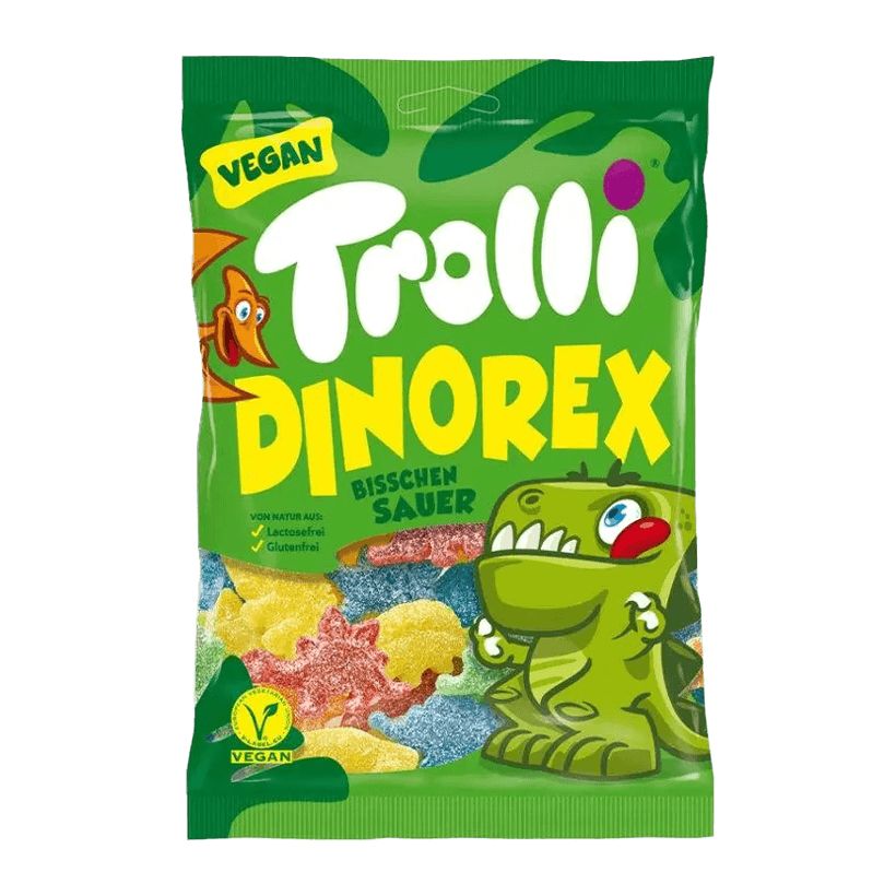 Цукерки Жувальні Trolli Dinorex 150g - Retromagaz