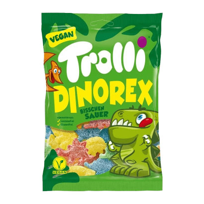 Цукерки Жувальні Trolli Dinorex 150g - Retromagaz