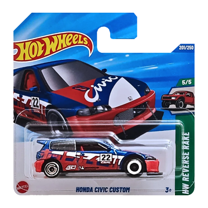 Машинка Базова Hot Wheels Honda Civic Custom Reverse Rake 1:64 JBB22 Red - Retromagaz