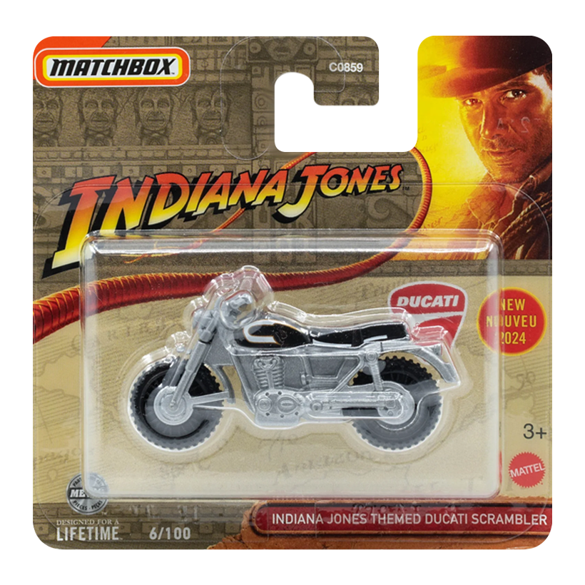 Машинка Большой Город Matchbox Themed Ducati Scrambler Indiana Jones 1:64 HVN38 Black - Retromagaz
