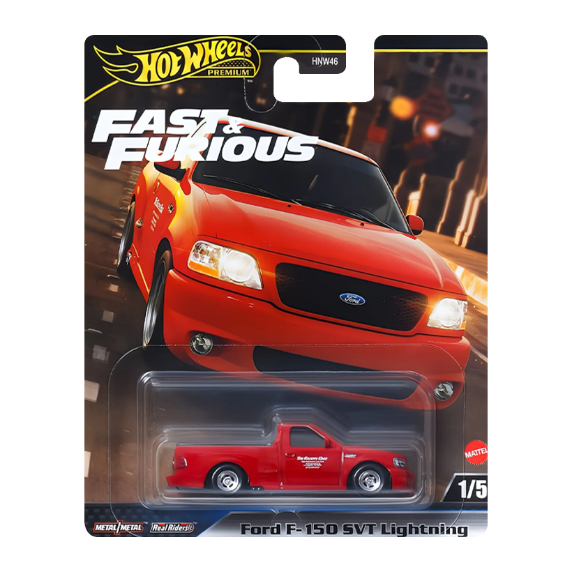 Машинка Premium Hot Wheels Ford F-150 SVT Lightning Fast & Furious 1:64 HYP75 Red - Retromagaz