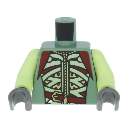 Туловище Lego Lord of the Rings Armor with Light Green King of the Dead 973pb1448c01 lor071 6043146 Dark Bluish Grey Б/У - Retromagaz