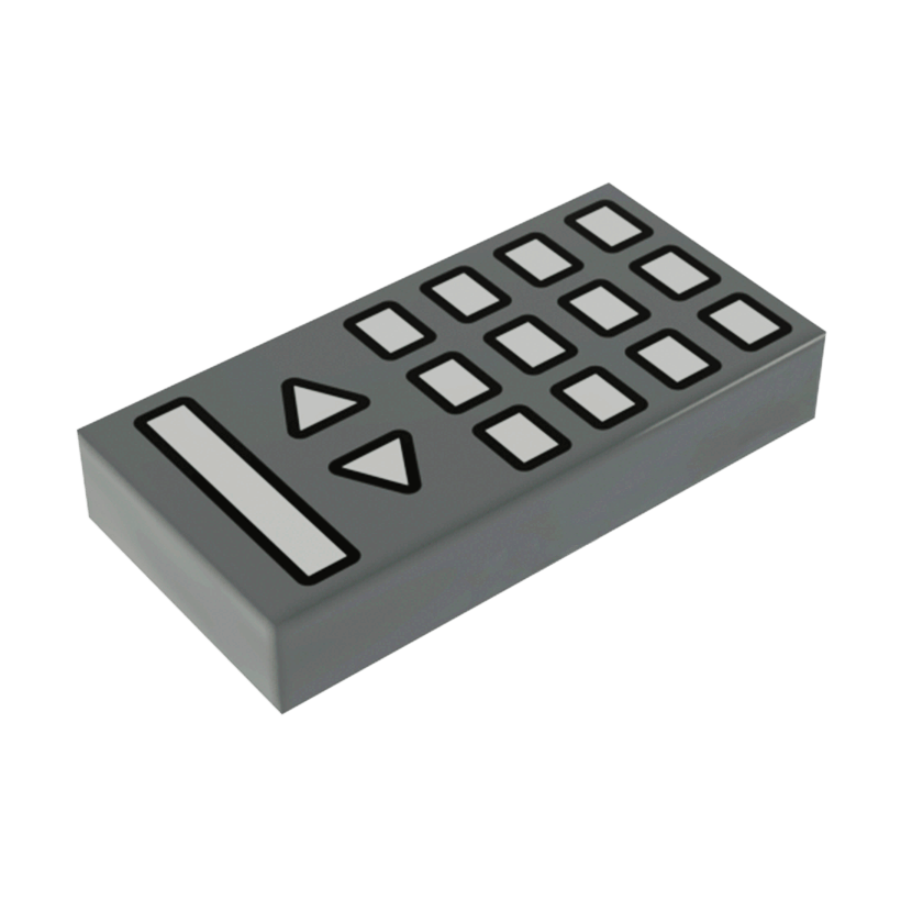 Плитка Lego Декоративна Groove with TV Remote Control Pattern 1 x 2 3069bpb0311 88630pb311 6064373 Dark Bluish Grey Б/У - Retromagaz