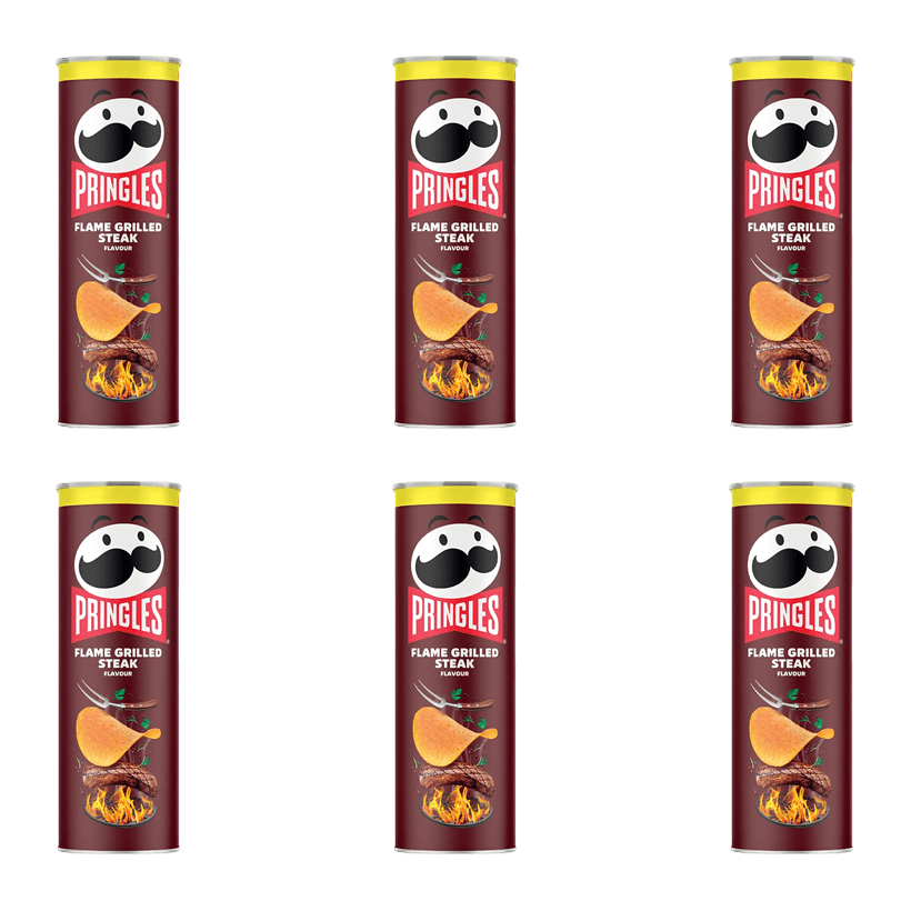 Набір Чипси 6шт Pringles Flame Grilled Steak 165g - Retromagaz