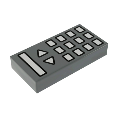 Плитка Lego Groove with TV Remote Control Pattern Декоративна 1 x 2 3069bpb0311 88630pb311 6064373 Dark Bluish Grey Б/У - Retromagaz