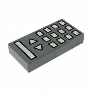 Плитка Lego Groove with TV Remote Control Pattern Декоративна 1 x 2 3069bpb0311 88630pb311 6064373 Dark Bluish Grey Б/У