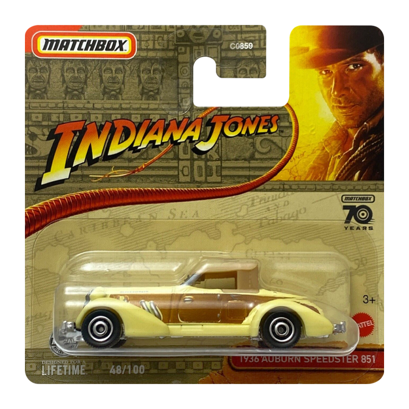 Машинка Большой Город Matchbox Auburn 1936 Auburn Speedster Indiana Jones Showroom 1:64 HLC64 White - Retromagaz