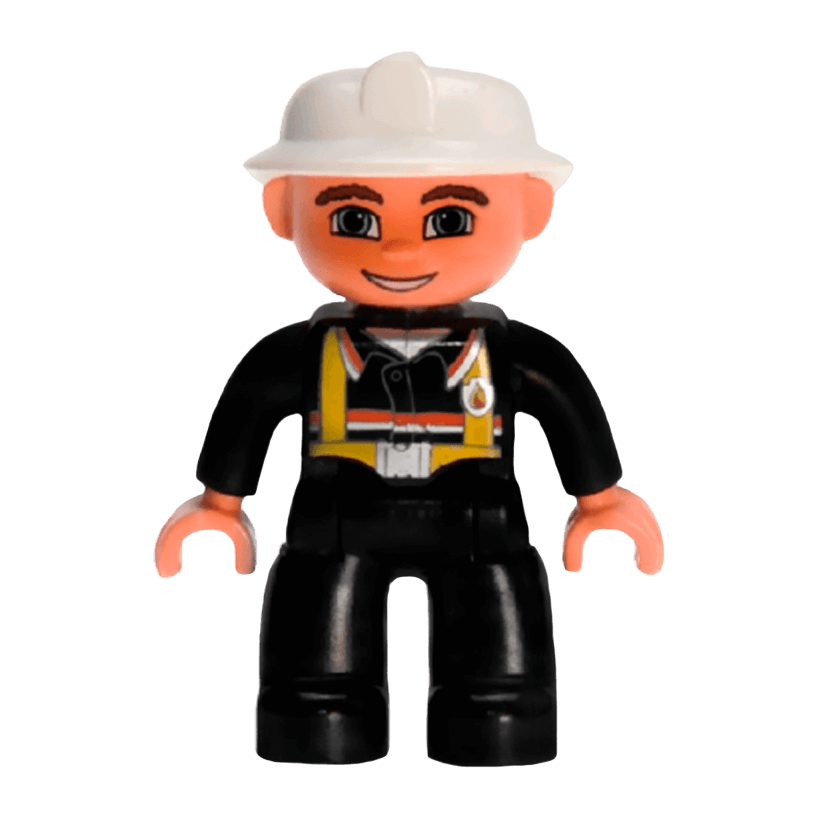 Фігурка Lego Duplo People Fireman Black Legs Nougat Hands 47394pb122 Б/У Нормальний - Retromagaz