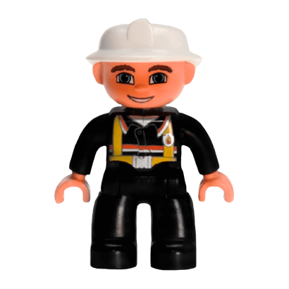 Фігурка Lego Duplo People Fireman Black Legs Nougat Hands 47394pb122 Б/У Нормальний - Retromagaz