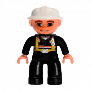 Фігурка Lego Duplo People Fireman Black Legs Nougat Hands 47394pb122 Б/У Нормальний