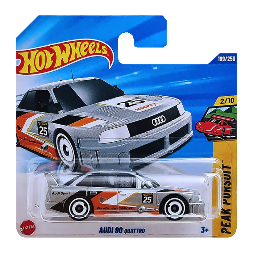 Машинка Базова Hot Wheels Audi '90 Quattro Peak Pursuit 1:64 JBB20 Silver - Retromagaz