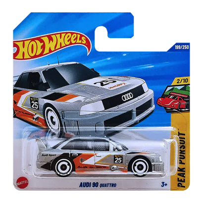 Машинка Базова Hot Wheels Audi '90 Quattro Peak Pursuit 1:64 JBB20 Silver - Retromagaz