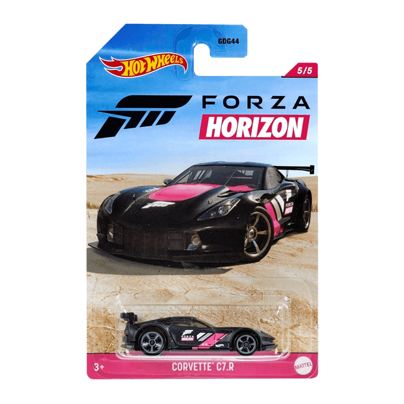 Тематическая Машинка Hot Wheels Corvette C7.R Forza Horizon 1:64 GRP37 Black - Retromagaz