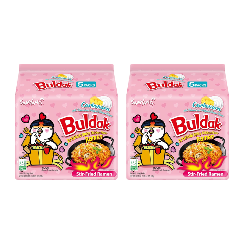 Набор Лапша Samyang 10шт Buldak со Вкусом Курицы в Соусе Карбонара Острая 130g - Retromagaz