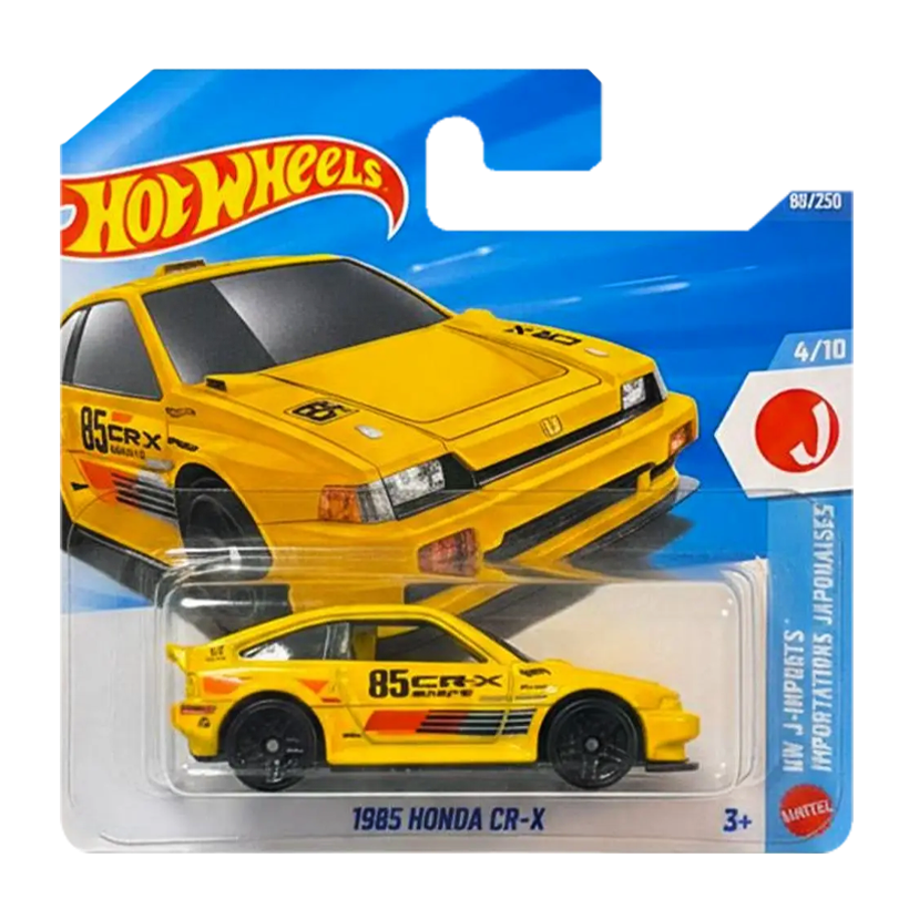 Машинка Базова Hot Wheels 1985 Honda CR-X Speed Graphics 1:64 JJJ51 Yellow - Retromagaz
