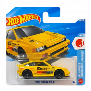Машинка Базовая Hot Wheels 1985 Honda CR-X Speed Graphics 1:64 JJJ51 Yellow - Retromagaz