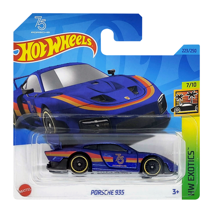 Машинка Базова Hot Wheels Porsche Porsche 935 75 Exotics 1:64 HKH96 Blue - Retromagaz