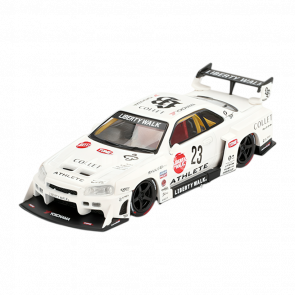 Машинка Premium MINI GT Nissan LB-ER34 Super Silhouette ATHLETE/COLLET 1:64 MGT01059-СH White - Retromagaz