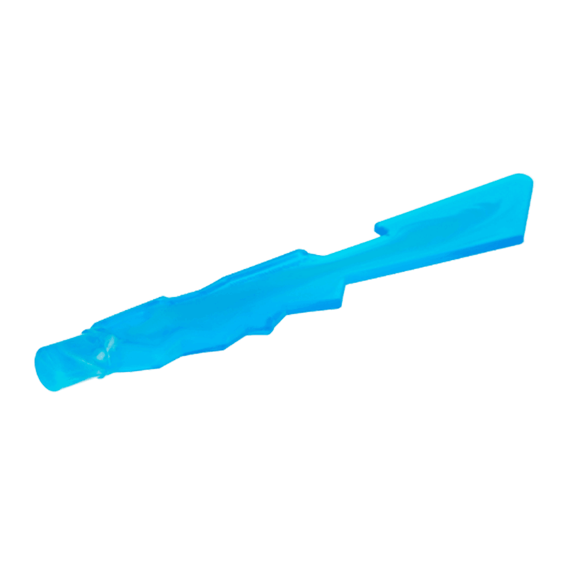 Оружие 4шт Lego Меч Jagged Edges with Marbled White Pattern 11439pb01 21548pb01 6022638 Trans-Dark Blue Б/У - Retromagaz