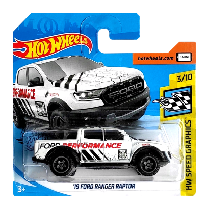 Машинка Базовая Hot Wheels '19 Ford Ranger Raptor Speed Graphics 1:64 GHC85 White - Retromagaz