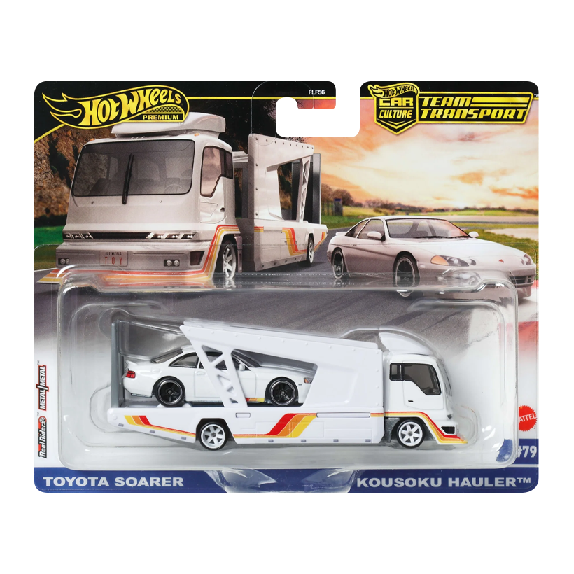 Машинка Premium 2шт Hot Wheels Toyota Soarer и Kousoku Hauler Team Transport 1:64 JBM32 White - Retromagaz