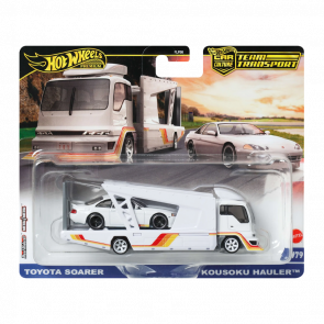 Машинка Premium 2шт Hot Wheels Toyota Soarer та Kousoku Hauler Team Transport 1:64 JBM32 White Машинка Premium 2шт Hot Wheels Toyota Soarer та Kousoku Hauler Team Transport 1:64 JBM32 White - Retromagaz