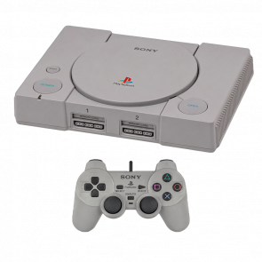 Набор Консоль Sony PlayStation 1 Chip Grey Б/У  + Геймпад Проводной DualShock - Retromagaz