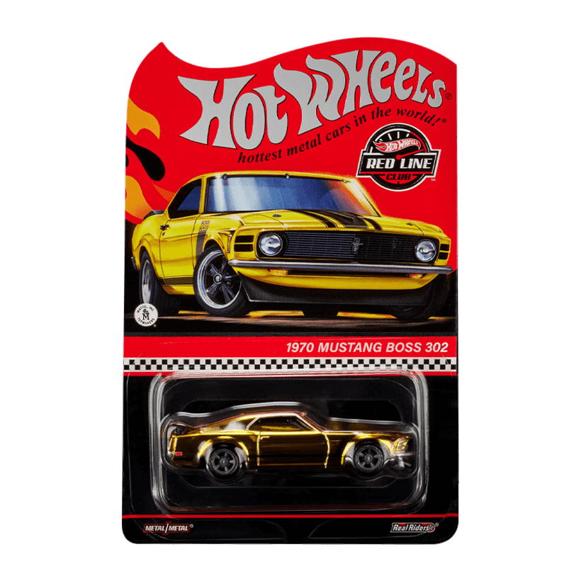 Машинка Premium Hot Wheels '70 Ford Mustang Boss 302 Red Line Club RLC 1:64 HWF17 Yellow - Retromagaz