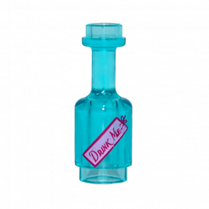 Посуд Lego Bottle with Bright Pink Label with 'DRINK ME' Pattern 95228pb03 6146100 Trans-Light Blue Б/У