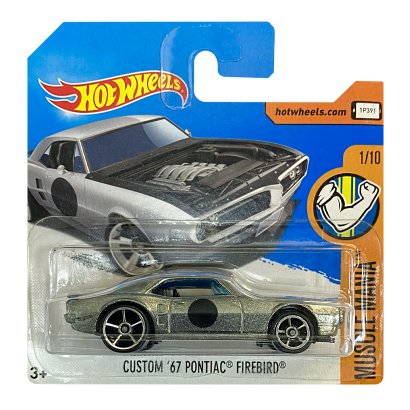 Машинка Базова Hot Wheels Custom '67 Pontiac Firebird Muscle Mania 1:64 DTW82 Silver - Retromagaz