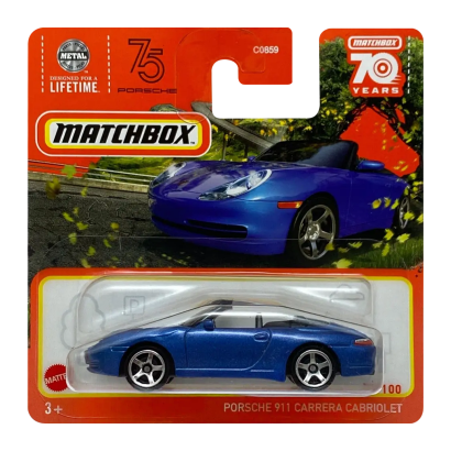 Машинка Большой Город Matchbox Porsche 911 Carrera Cabriolet Highway 1:64 HLD16 Blue - Retromagaz