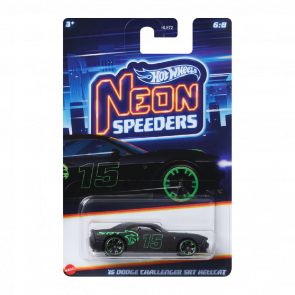 Тематическая Машинка Hot Wheels '15 Dodge Challenger SRT Hellcat Neon Speeders 1:64 HLH72/HRW80 Black