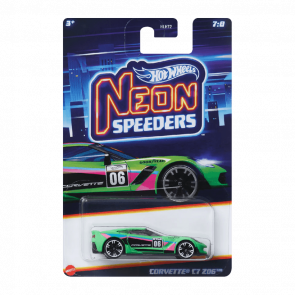 Тематична Машинка Hot Wheels Corvette C7 Z06 Neon Speeders 1:64 HLH72/HRW81 Green