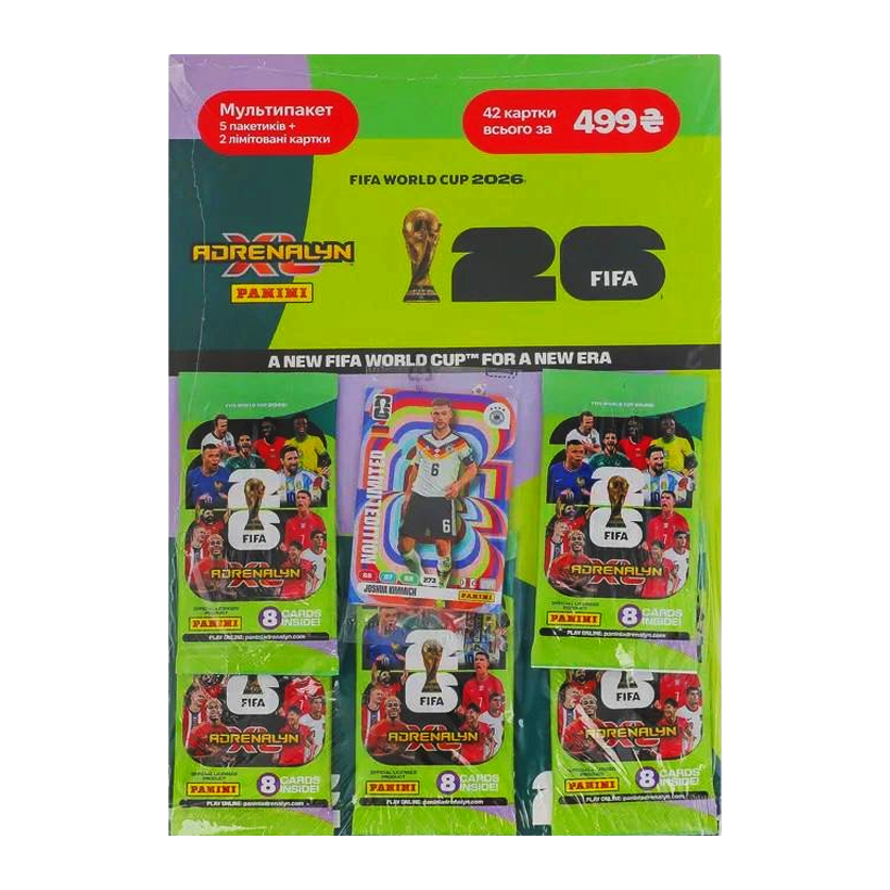 Мультипакет FIFA World Cup 2026 Adrenalyn XL 42 карт в пакете Panini - Retromagaz
