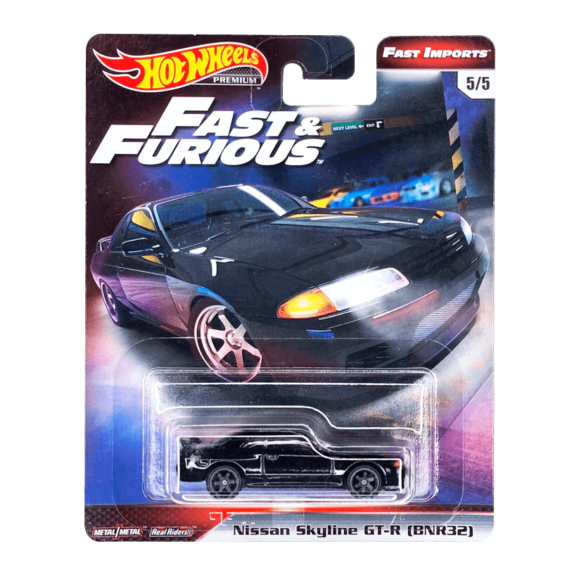 Машинка Premium Hot Wheels Nissan Skyline GT-R (BNR32) Fast & Furious 1:64 GBW79 Black - Retromagaz