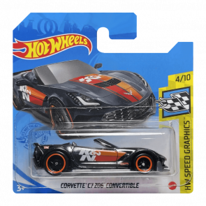 Машинка Базовая Hot Wheels Corvette C7 Z06 Convertible Super Treasure Hunt STH Speed Graphics 1:64 GTD07 Black