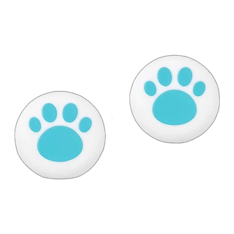 Накладки на Стіки 2шт RMC Cat Paw Nintendo Switch Wii Steam Deck Blue- White - Retromagaz