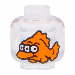 Фігурка Lego Head without Face 3-Eyed Orange Fish Pattern Animals Вода 3626cpb1109 30011cpb1109 6069899 Trans Clear Б/У